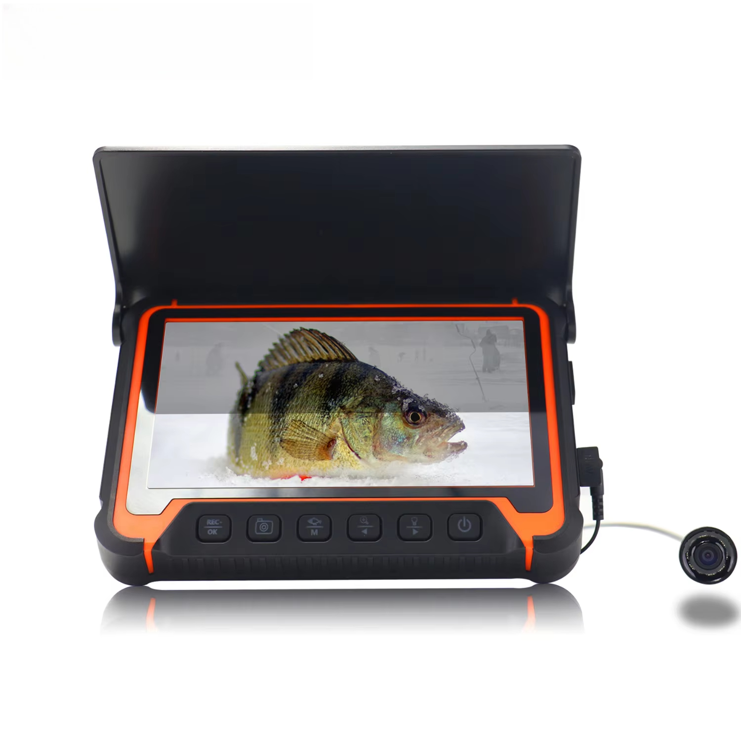 Fish Finder Portable - 15m 7インチカラーLCDディスプレイ ポータブル魚群探知機 水中釣り用 1000TVL LEDライト