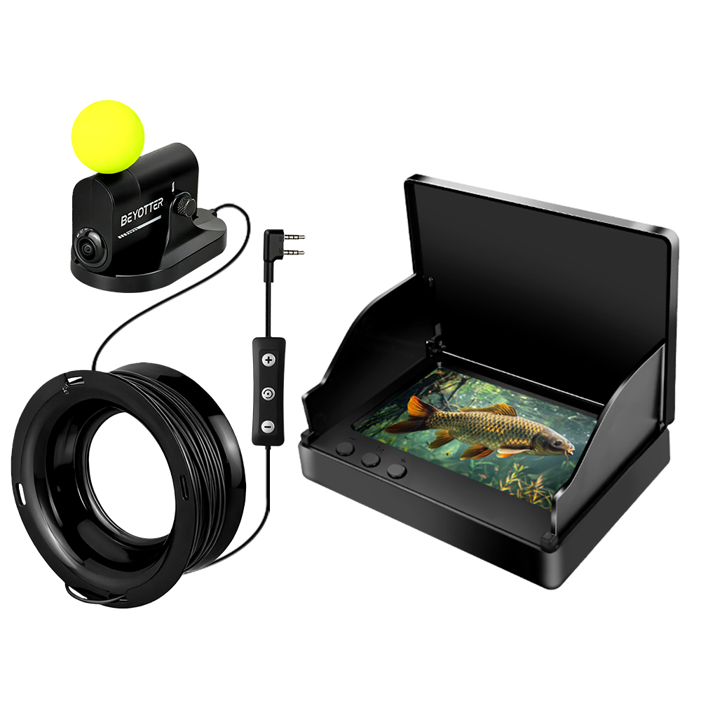 Fish Finder Portable - 新しいポータブル水中魚群探知機、0.6-30mの検出範囲、リチウム電池、LCD/LEDディスプレイ、自動フローティングボールポジション付き