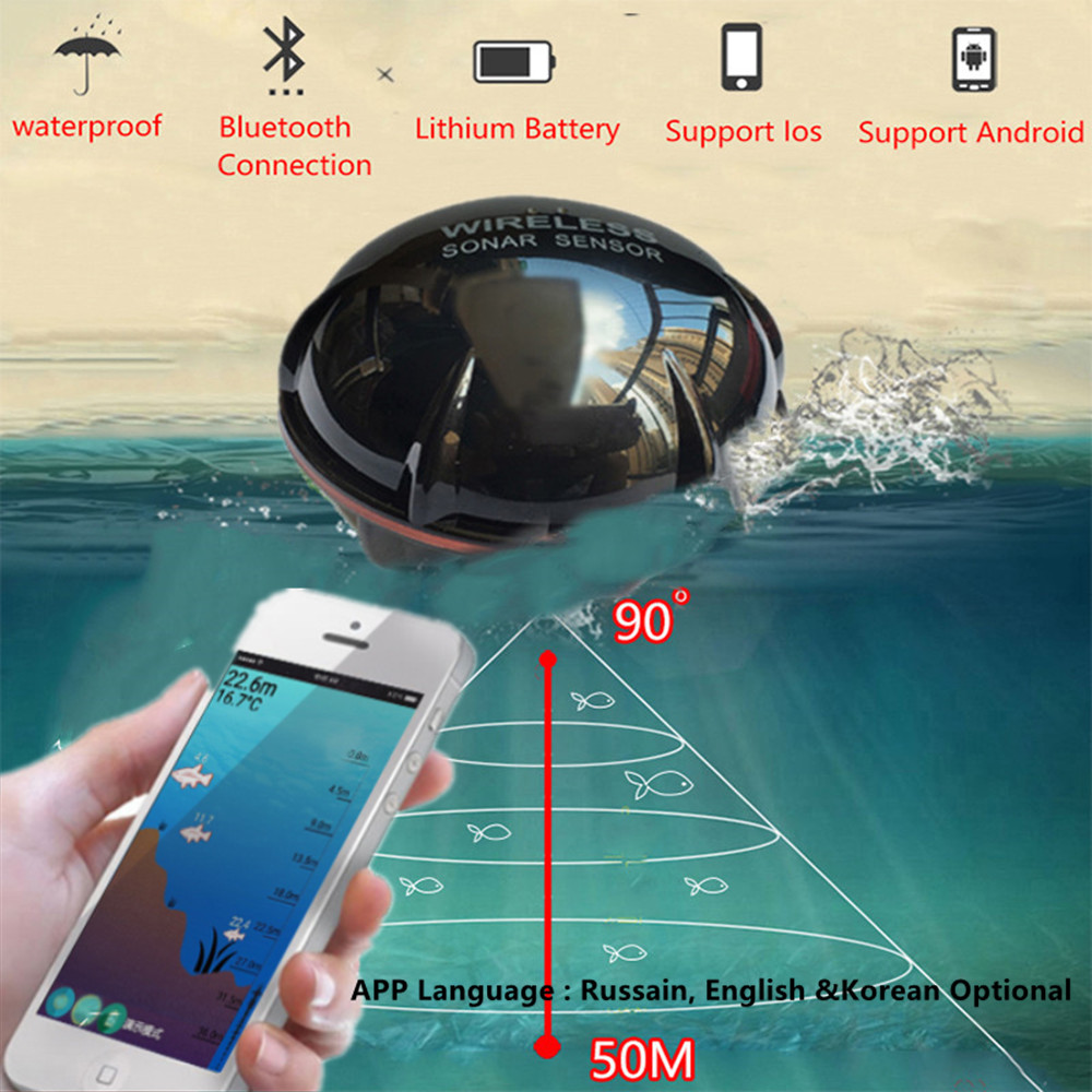 PUPOPAN 100 メートル真新しいスマートフォン魚群探 - Fish Finder Portable のレビューと価格
