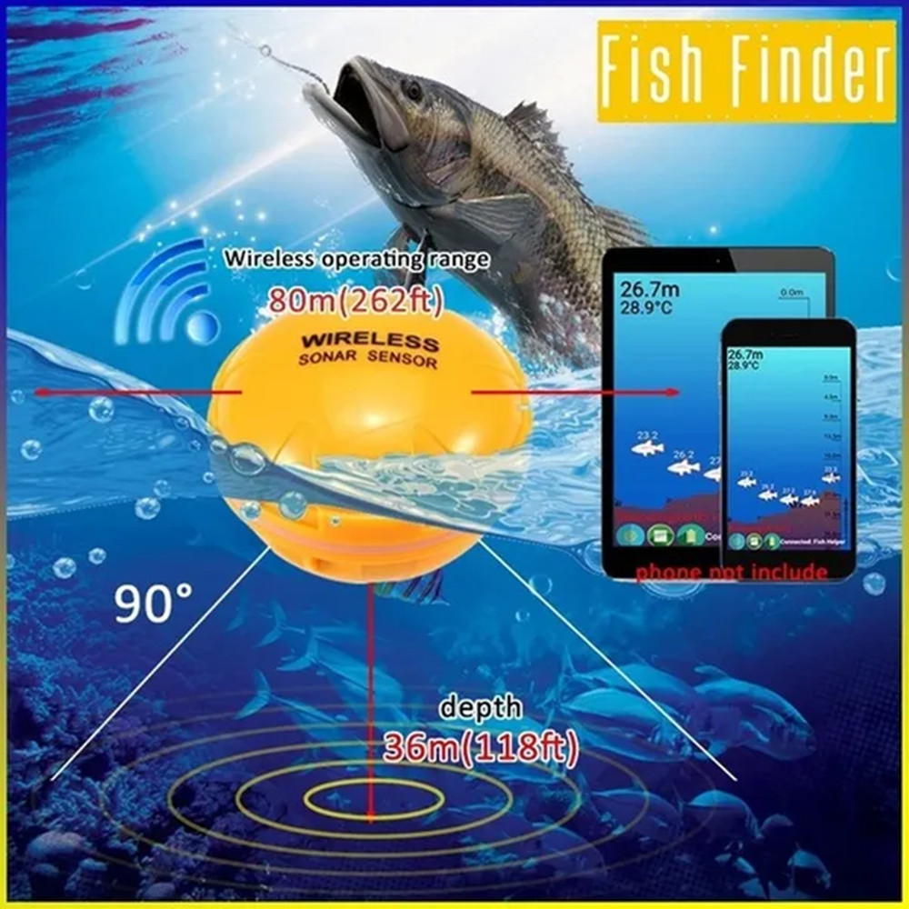 PUPOPAN 100 メートル真新しいスマートフォン魚群探 - Fish Finder Portable のレビューと価格