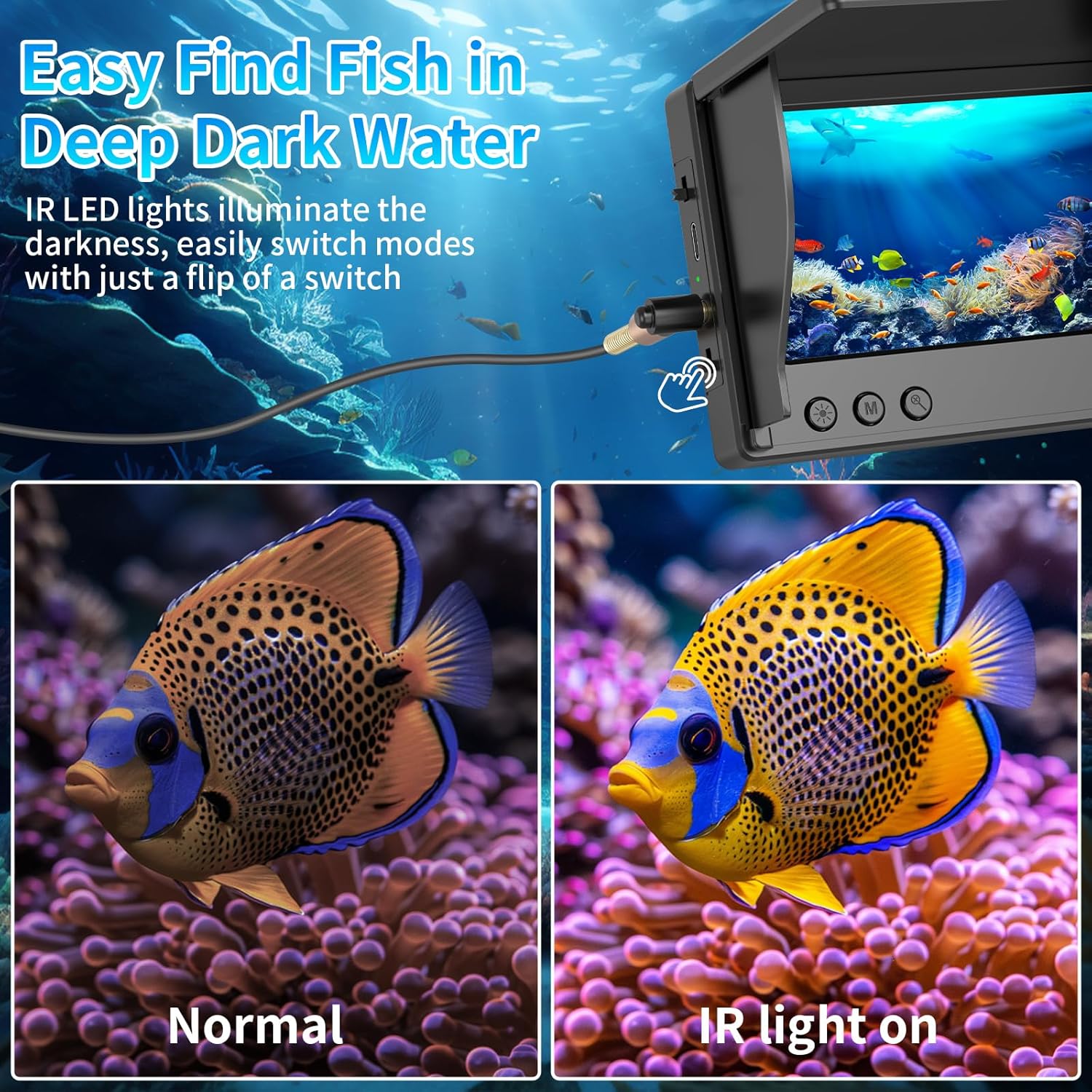 水中釣りカメラ 4.3インチLCDディスプレイ 1080P  - Fishing Depth Finder のレビューと価格